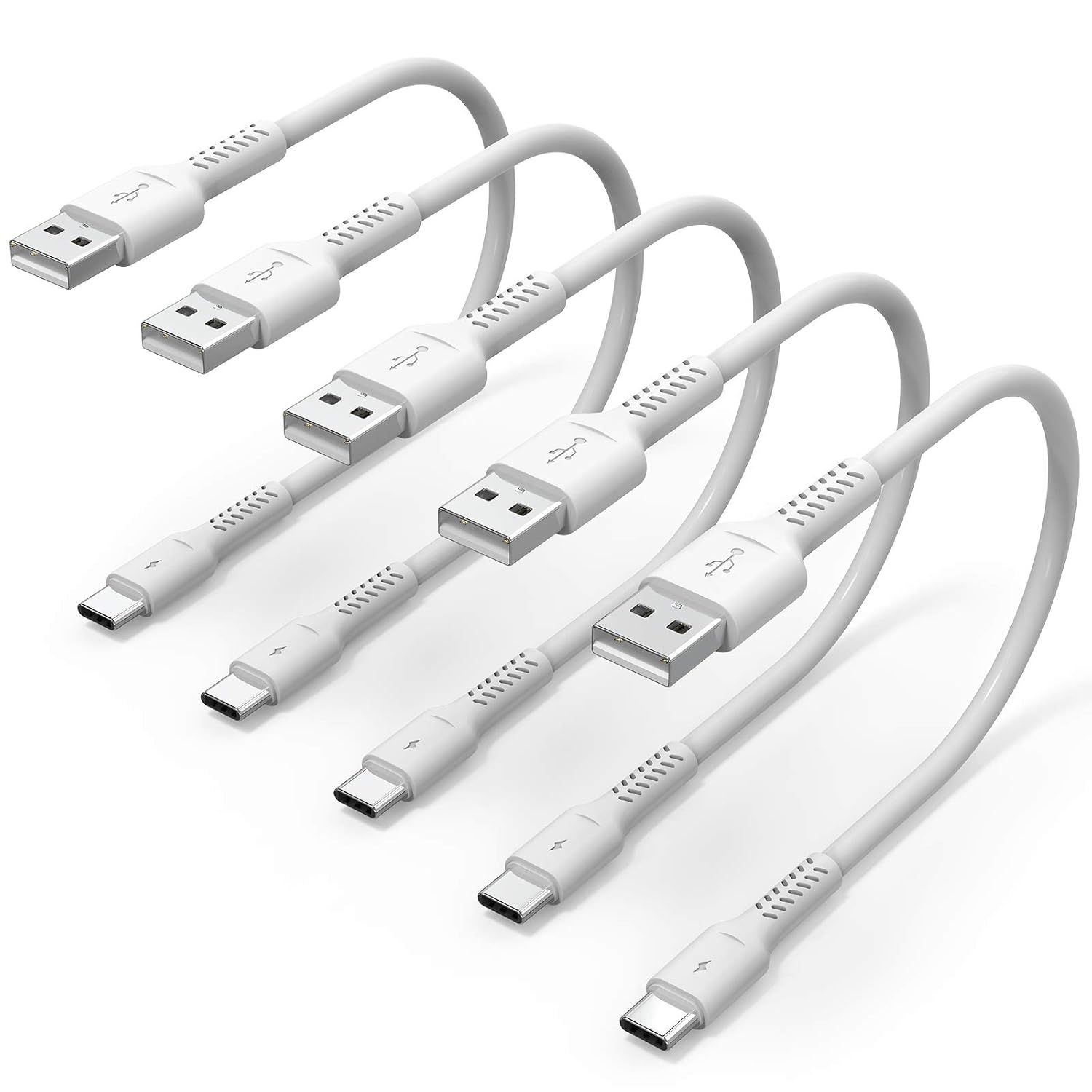 30Cm Câble Usb C Court, [Lot De 5] Câble Usb A Vers Usb Type C 3A Charge Rapide Cable Usb C Android Auto Pour Samsung Galaxy A12/A32/A52/S10/S20/S21, Xiaomi 9T/Note 10, Huawei, Google Pixel