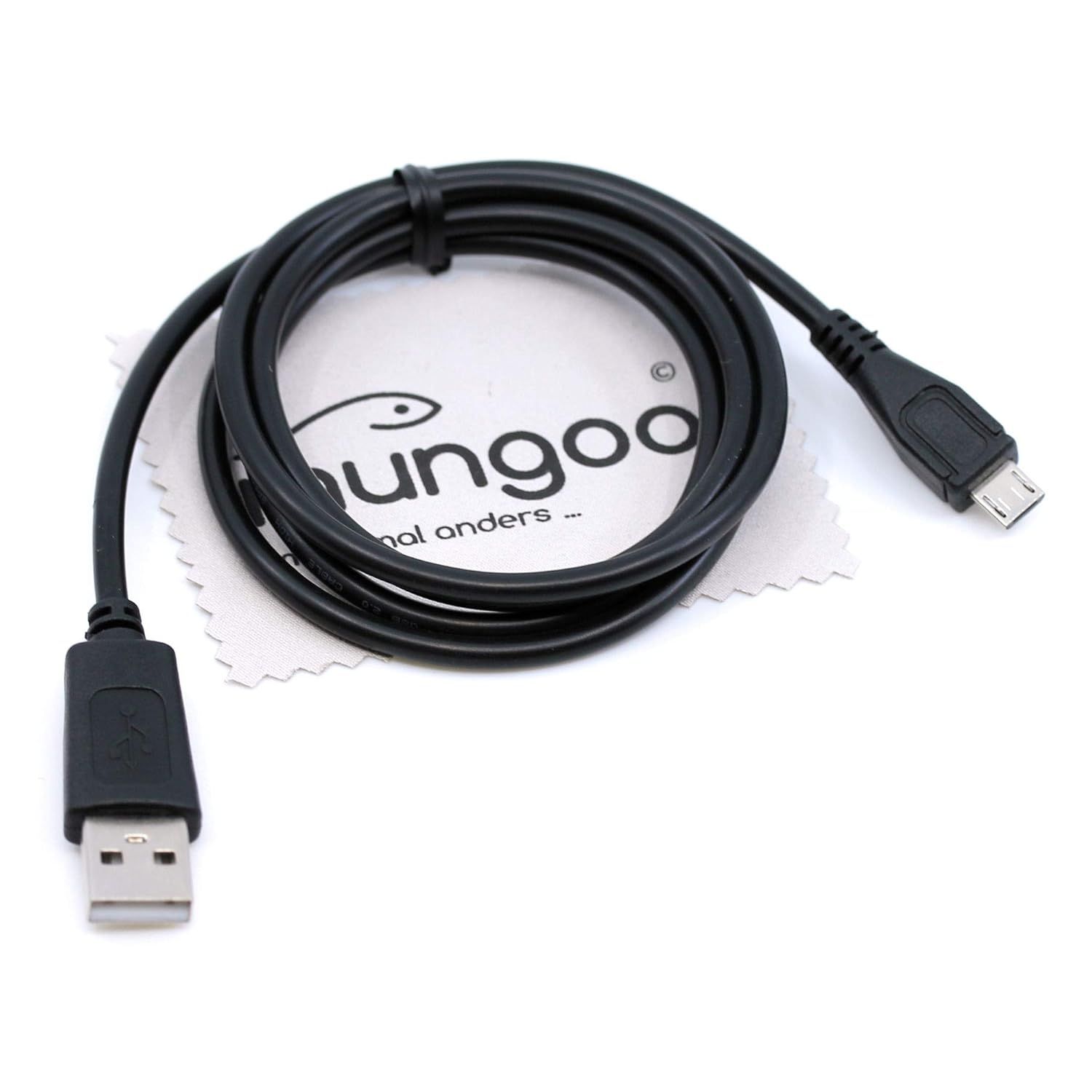 Câble De Charge Usb Compatible Avec Doro 1361, 1370, 1372, 2404, 2414, 24, 5030, 5516, 6030, 6040, 6050, 6520, 6530, 7060, 8031, 8035, 8040 - Micro-Usb Avec Mungoo. Chiffon De Nettoyage Pour Écran.