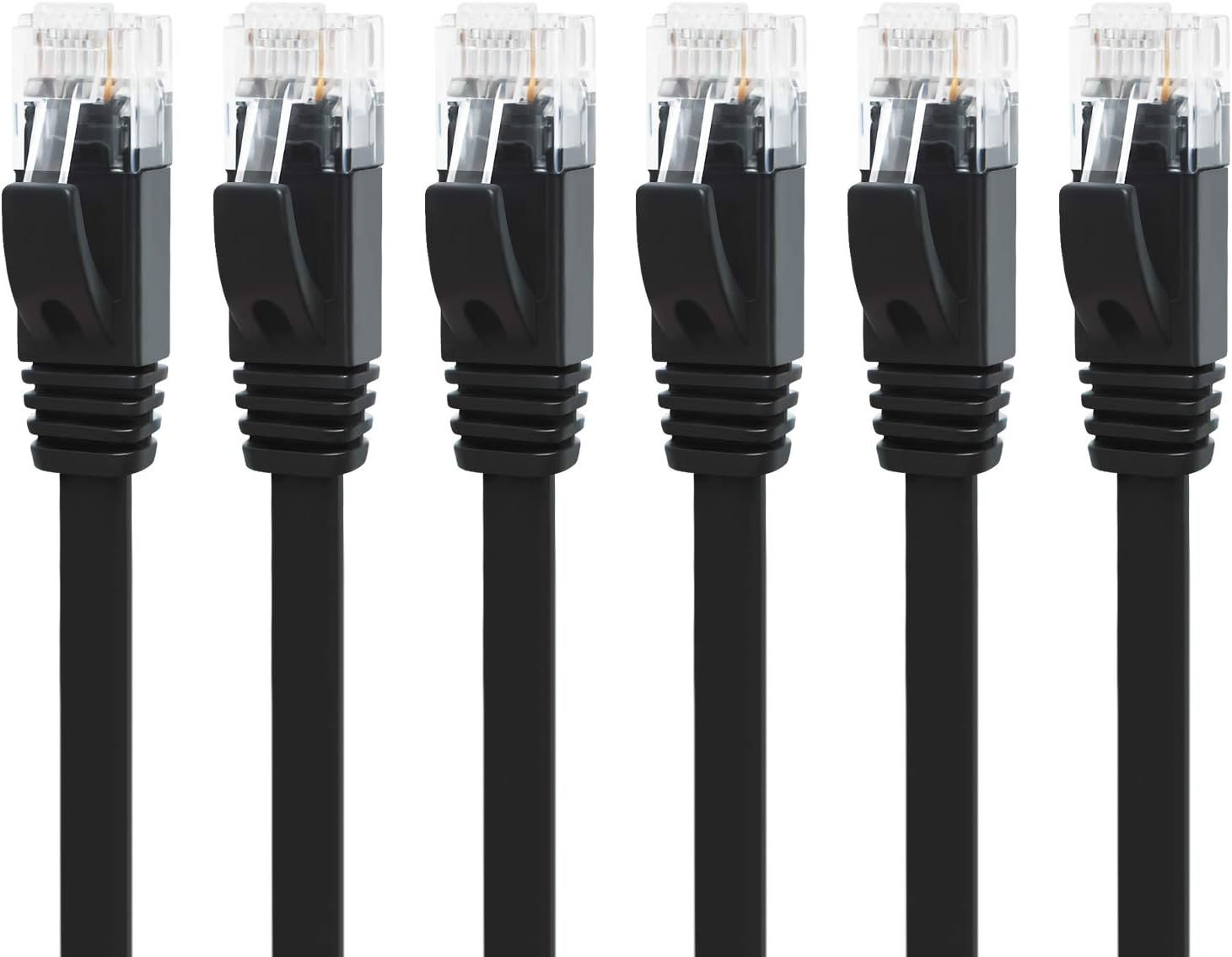 Câble Ethernet Cat 6 4.5M, 6 Pièces Rj45 Câble Réseau Blindé Gigabit Internet Cable Lan Plat, 10/100/1000Mbit/S Cable Patch Pour Routeur Ps5 Pc Tv Switch, Plus Rapide Que Cat 5/Cat 5A (Noir)