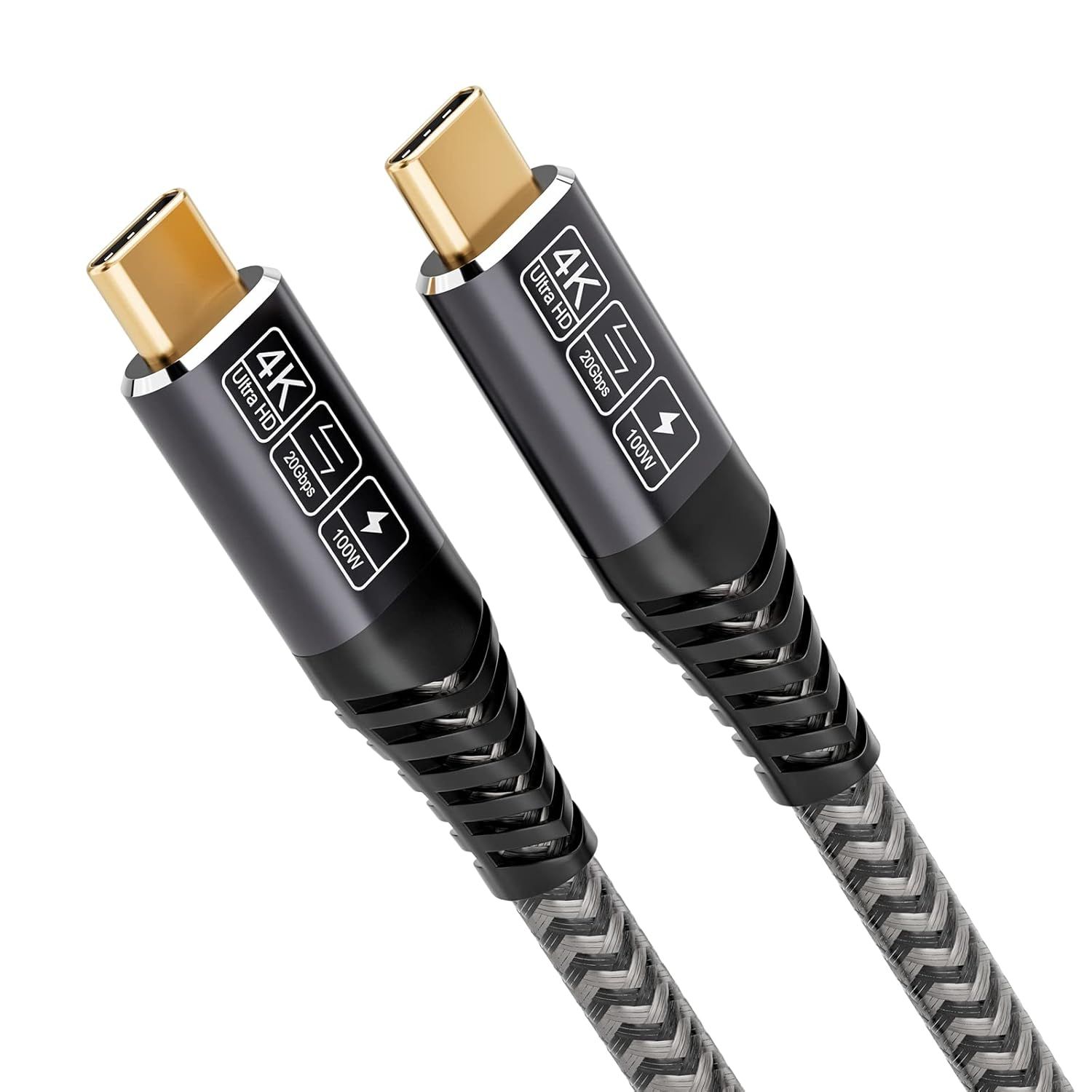 Cable Usb C Vers Usb C 20 Gbps, Câble Usb 3.2 Gen2 × 2, 100W 20V/5A Câble Usb C Charge Rapide, Transmission Vidéo 4K @ 60Hz Pour Téléphones Mobiles, Moniteurs, Dispositifs Usb C 2M