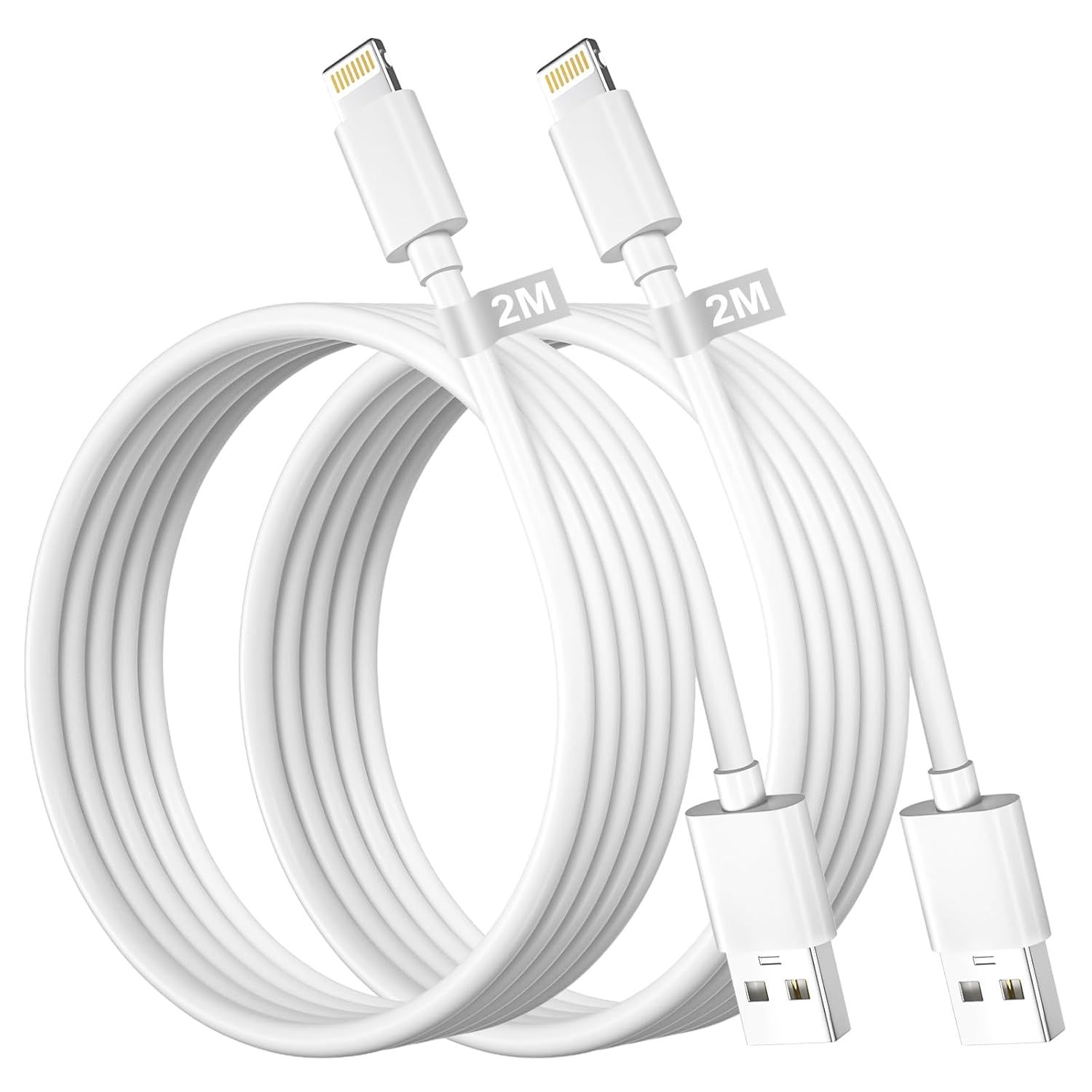 Câble Iphone 2M Lot De 2[Certifiés Mfi Apple], Câble Chargeur Iphone 2M Long Cable Lightning Usb Cable Iphone Cordon Iphone Fil Chargeur Charge Rapide For Iphone 14/13/12/11/Pro /X/Xs/Xr/8/7/65/Se