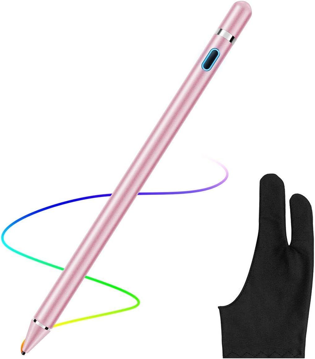 Stylet Capacitif,2 en 1 Stylus Stylet Stylo écran Tactile 1.45mm Haute Précision Stylus Capacitif Universel,Compatible avec Les Smartphones,tablettes,Apple iPhone/iPad,Or Rose