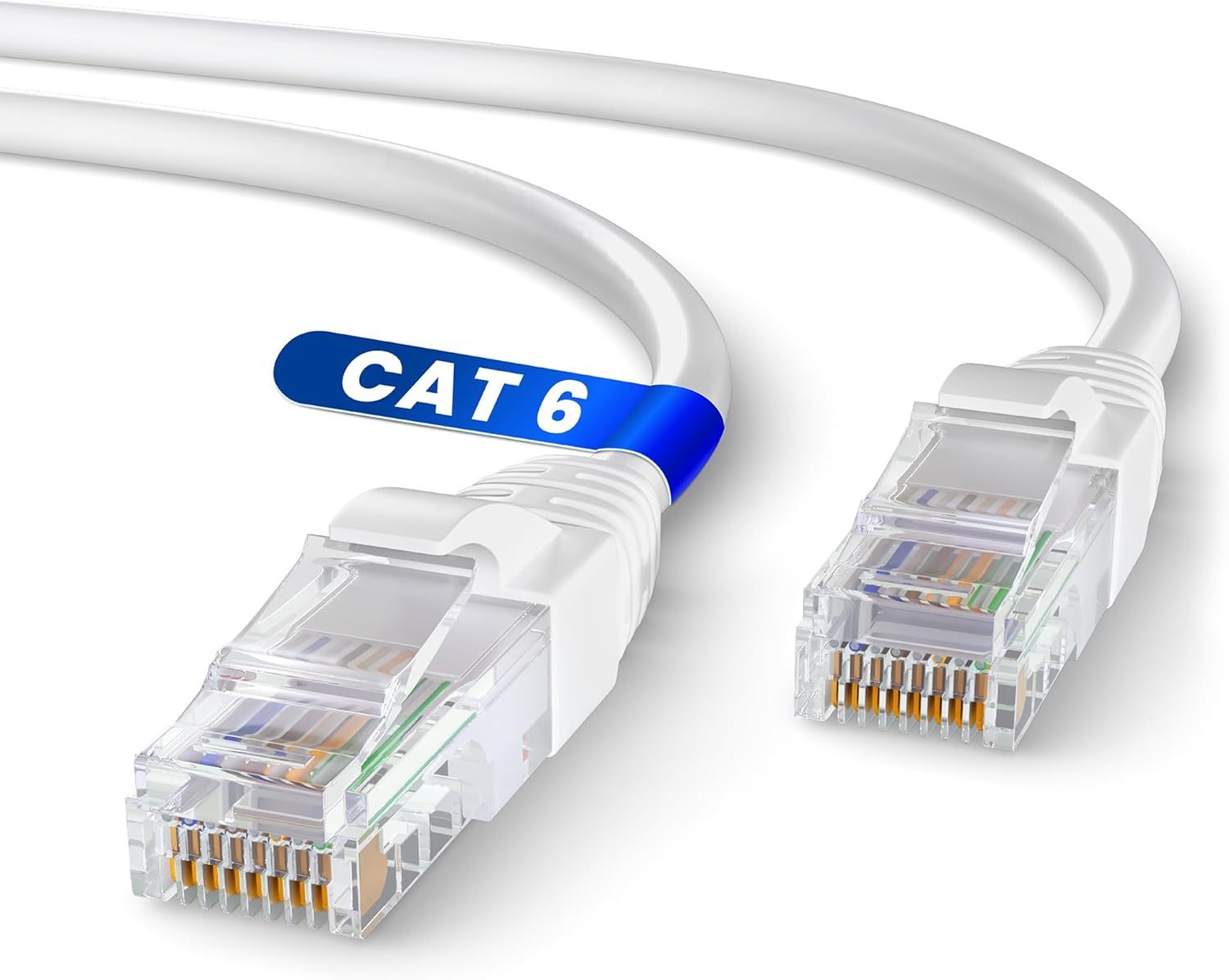 Câble Ethernet 2m,Reseau LAN Cable Ethernet Cat 6 Haut Debit Pour une Connexion Internet Rapide et Fiable|Cable Ethernet Connecteur AWG24,Câble RJ45 UTP CCA (2 Mètres,Blanc)