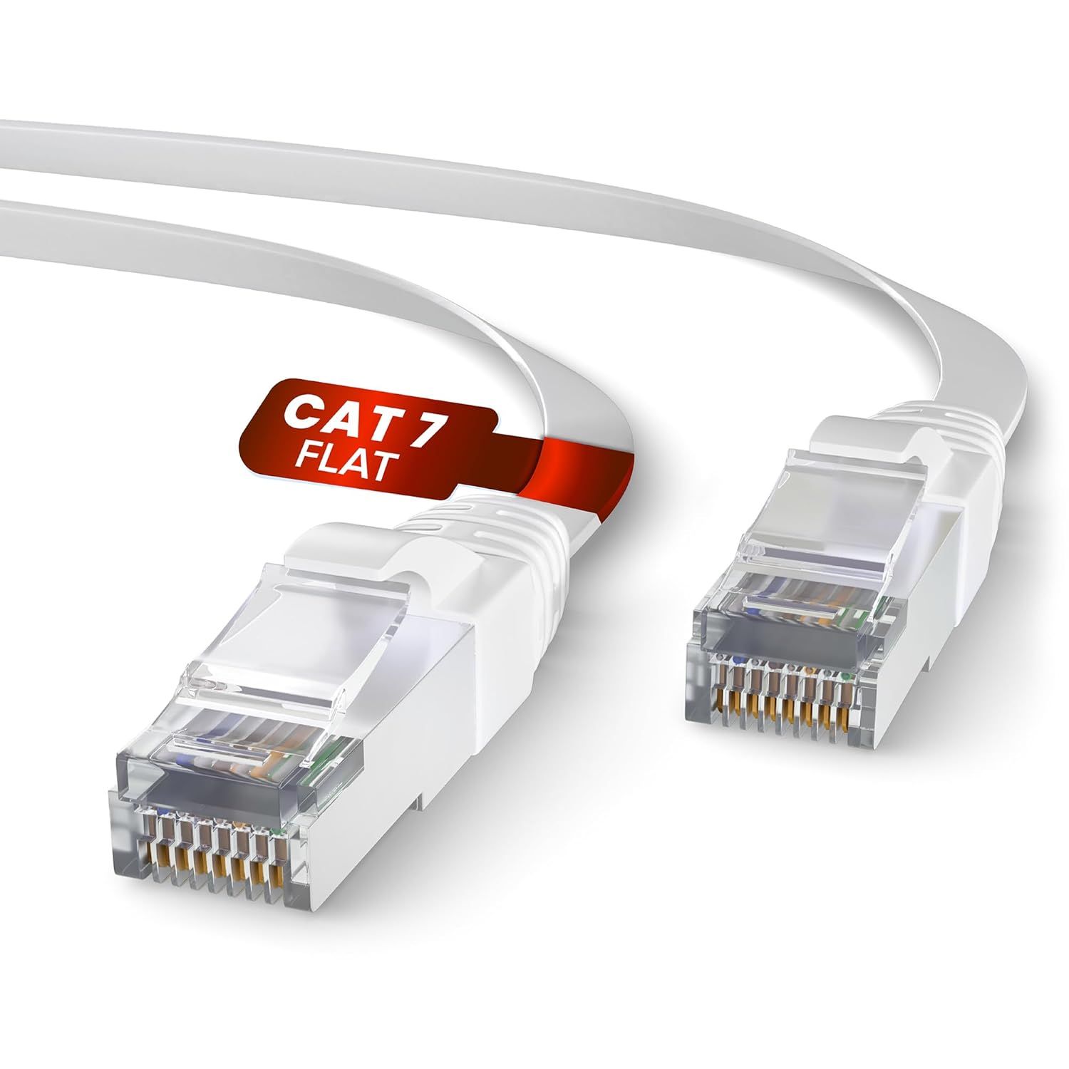 Plat Cat 7 Câble Ethernet 20m,Cuivre Pur Haut Debit Reseau LAN Cable Ethernet Cat 7 Pour Connexion Internet Rapide & Fiable|Cat7 RJ45,AWG24,SFTP,100% Cuivre Cable (20 Mètres,Blanc)