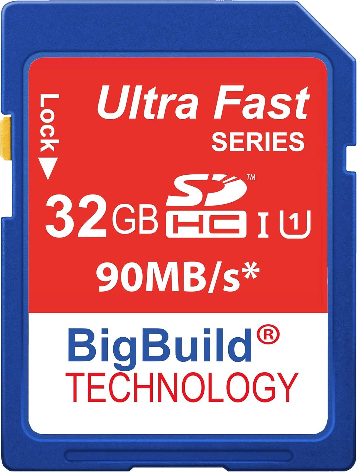 32 Go Sd Sdhc Ultra Rapide 90 Mo/S Classe 10 Carte Mémoire Pour Nikon D80 Caméra