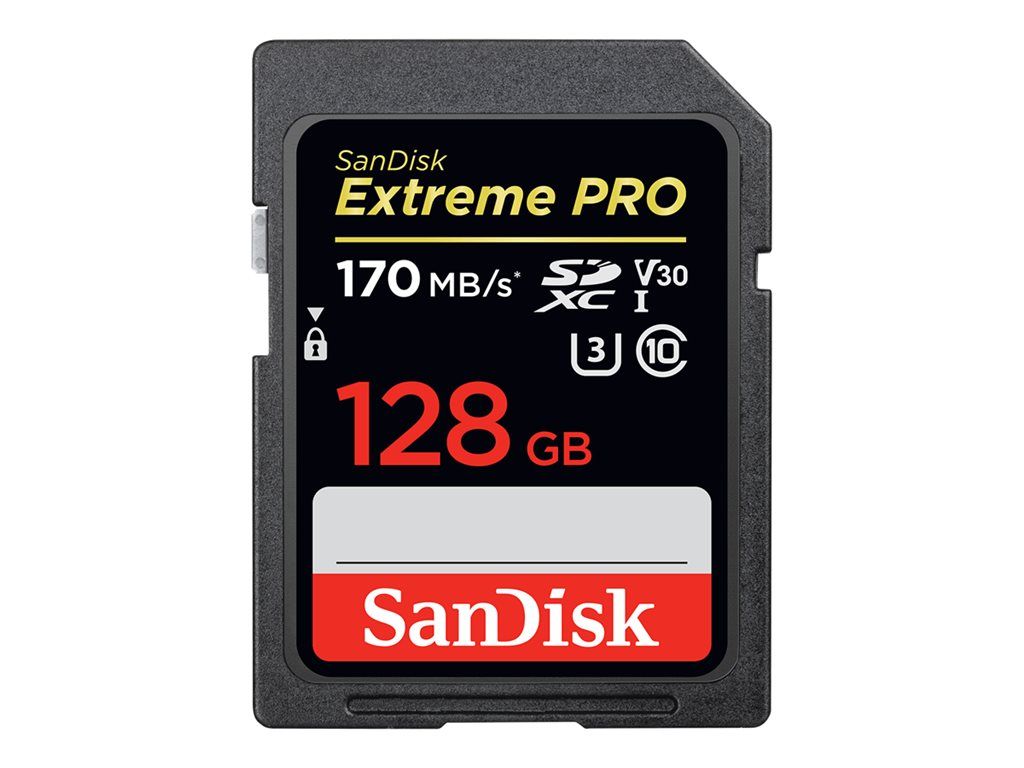 SanDisk Extreme Pro - Carte mémoire flash - 128 Go - Video Class V30 / UHS-I U3 / Class10 - SDXC UHS-I