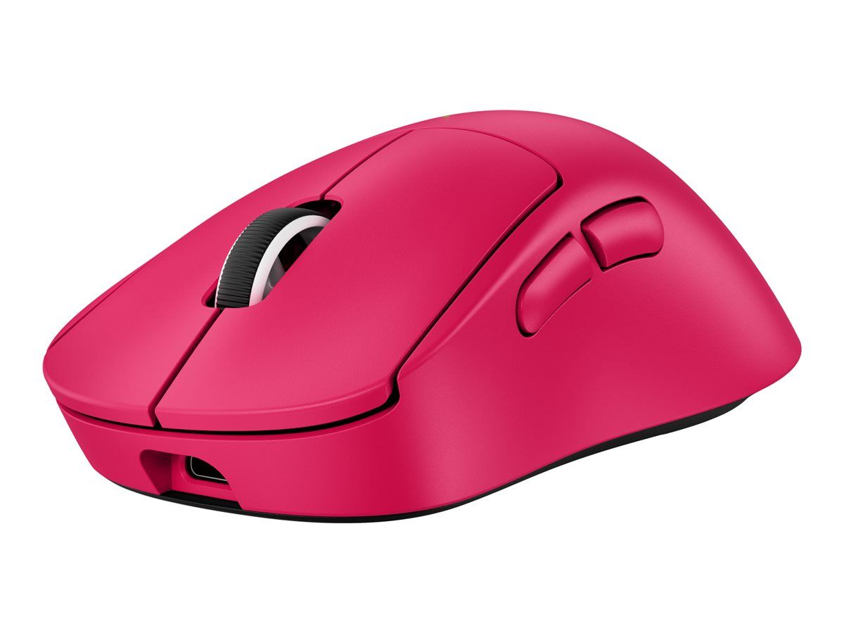 Logitech G PRO X SUPERLIGHT 2 DEX - Souris - ergonomique - pour droitiers - optique - 5 boutons - sans fil, filaire - 2.4 GHz, USB - rose