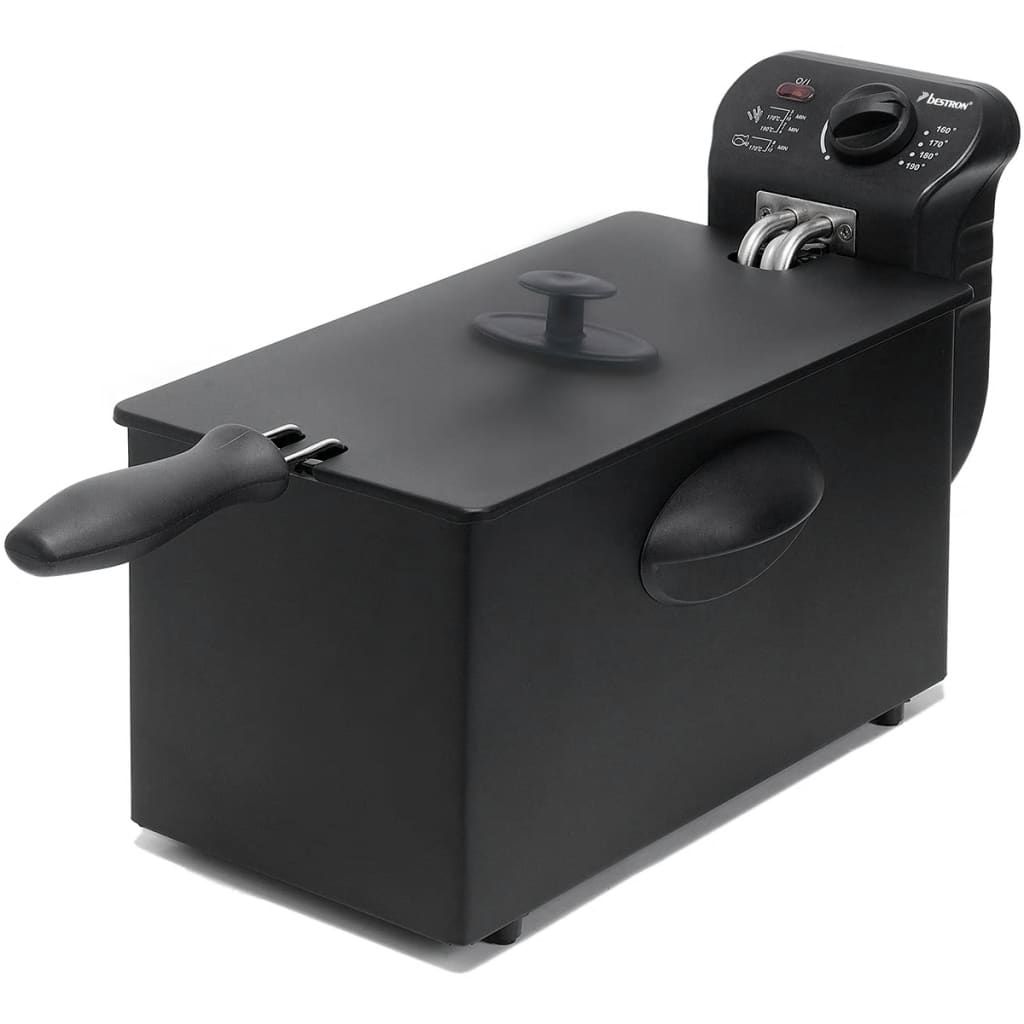 Bestron Friteuse à huile avec technologie zone froide 3 5 litres Avec régulateur de température Lavable au lave vaisselle 2000 Watts Aluminium Couleur: