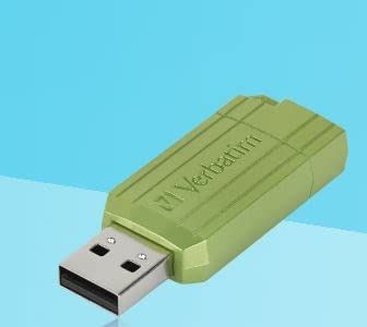 VERBATIM USB DRIVE 2.0 PINSTRIPE 128GB STORE?N? GO EUCALYPTUS GREEN