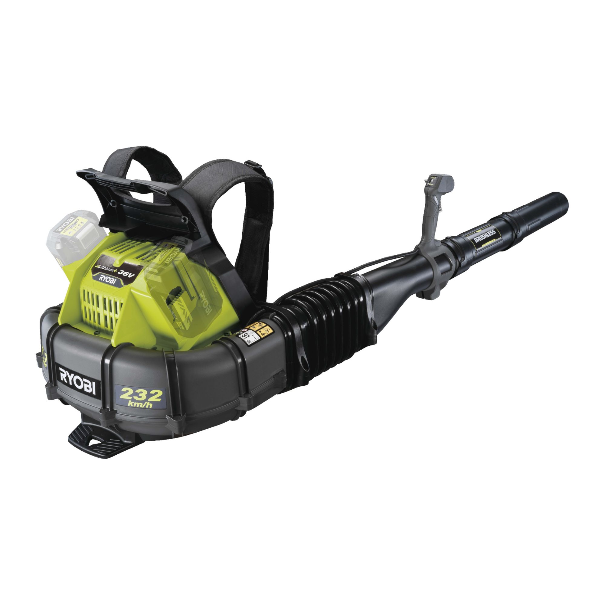 RYOBI Souffleur à dos Whisper™ 36V MAXPOWER Brushless débit air : 17 7 m³min sans batterie ni chargeur RY36BPXA 0 - vue 7