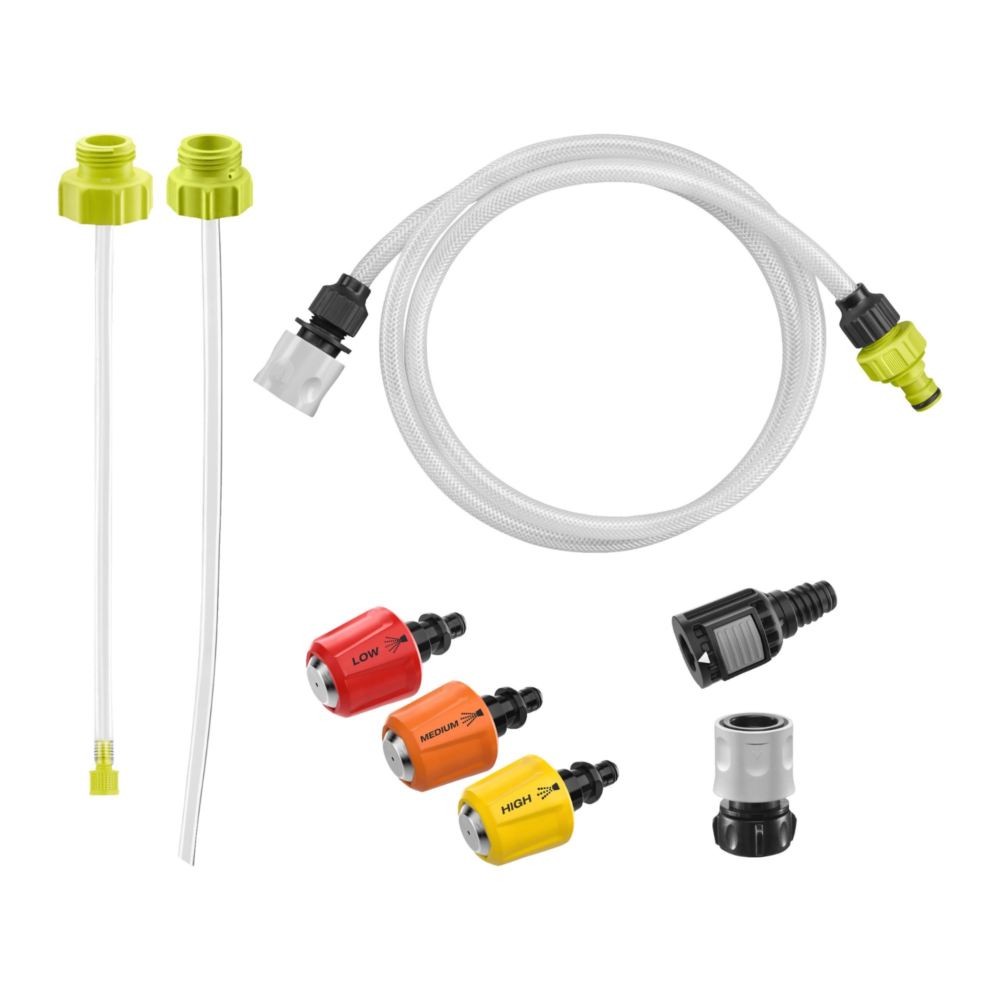 Lot d'accessoires pour pistolets haute pression RYOBI Buses de brumisation EZClean Adaptateur de bouteille Adaptateur large RAC754