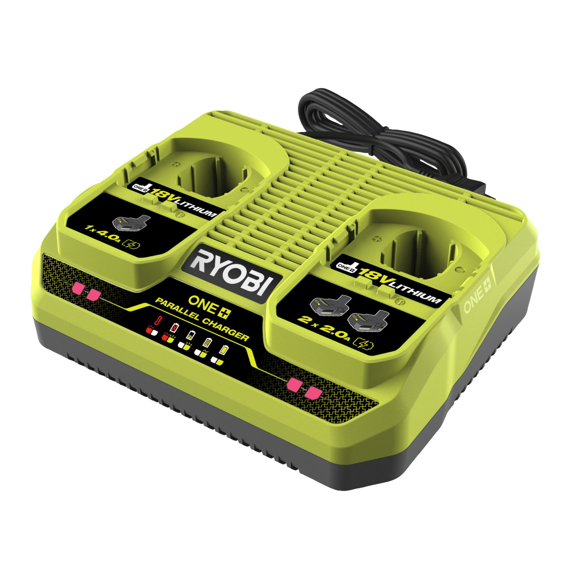 Chargeur simultané lithium 18V RYOBI RC18240 2 ports 4 / 2 - vue 2