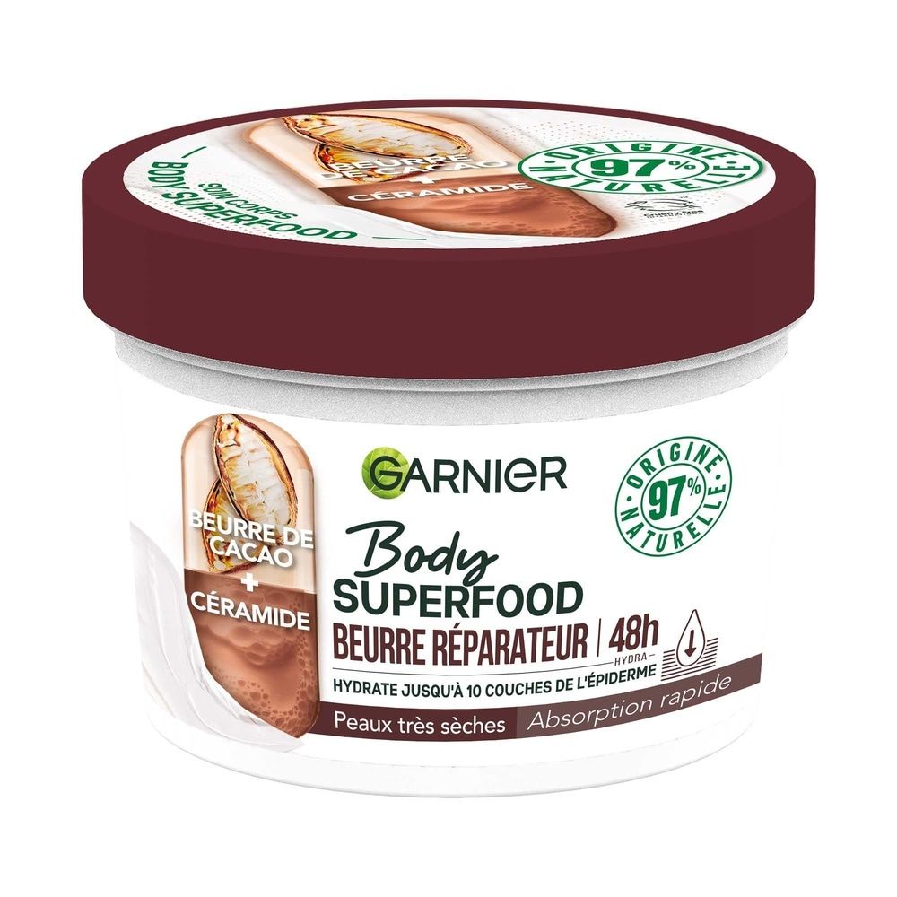 Crème Corps Peau Très Sèche Réparatrice Superfood Cacao Garnier Le Pot De 380ml - vue 2