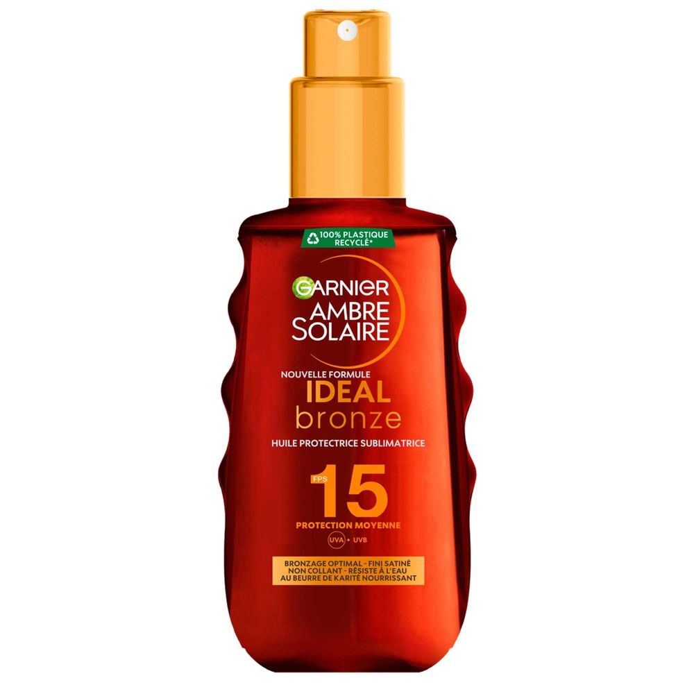 Garnier Ambre Solaire Ideal Huile Protectrice Sublimatrice De Bronzage Fps15 150 Ml