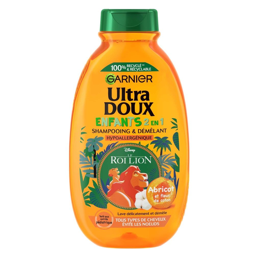 Shampoing Enfant 2en1 Démêlant 2en1 Et Fleur De Coton Ultra Doux Garnier Le Flacon De 300ml - vue 2