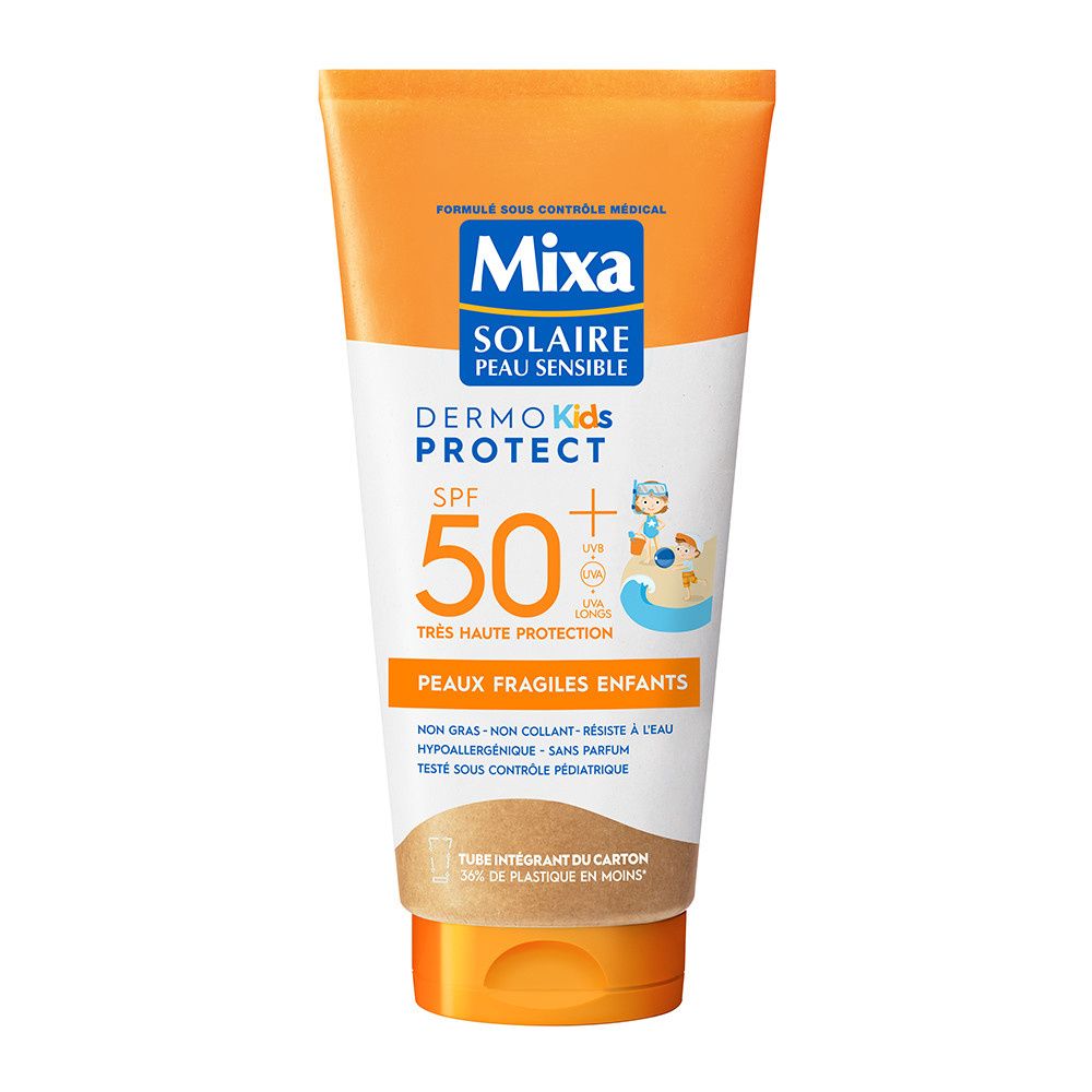 Crème Solaire Lait Enfant Spf 50+ Hypoallergénique Peau Sensible Dermo Protect Kids Mixa Le Tube De 175ml