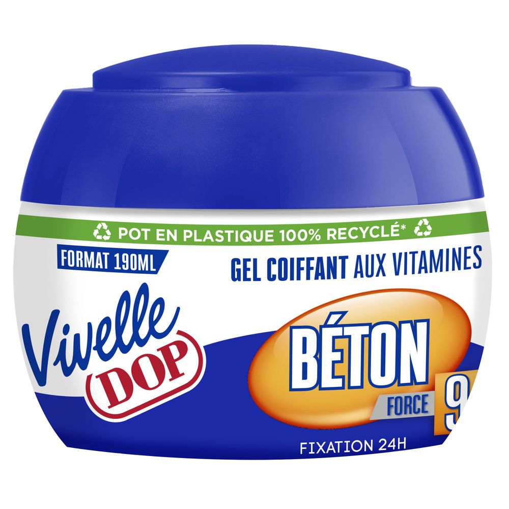 Gel Coiffant Fixation Béton Force 9 Aux Vitamines Vivelle Dop Le Pot De 190ml - vue 2