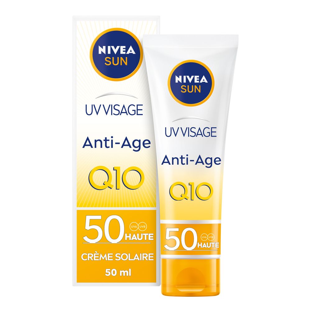 Crème Solaire Visage Spf 50 Anti age Q10 Nivea Le Tube De 50ml