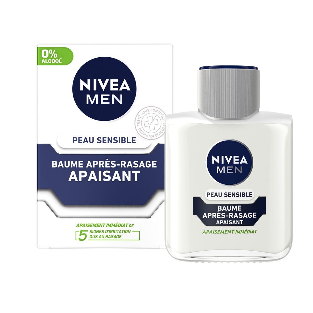 Nivea - Sensitive - Soin Visage Confort Hydratation Aloe Vera Après-Rasage Homme 100 Ml
