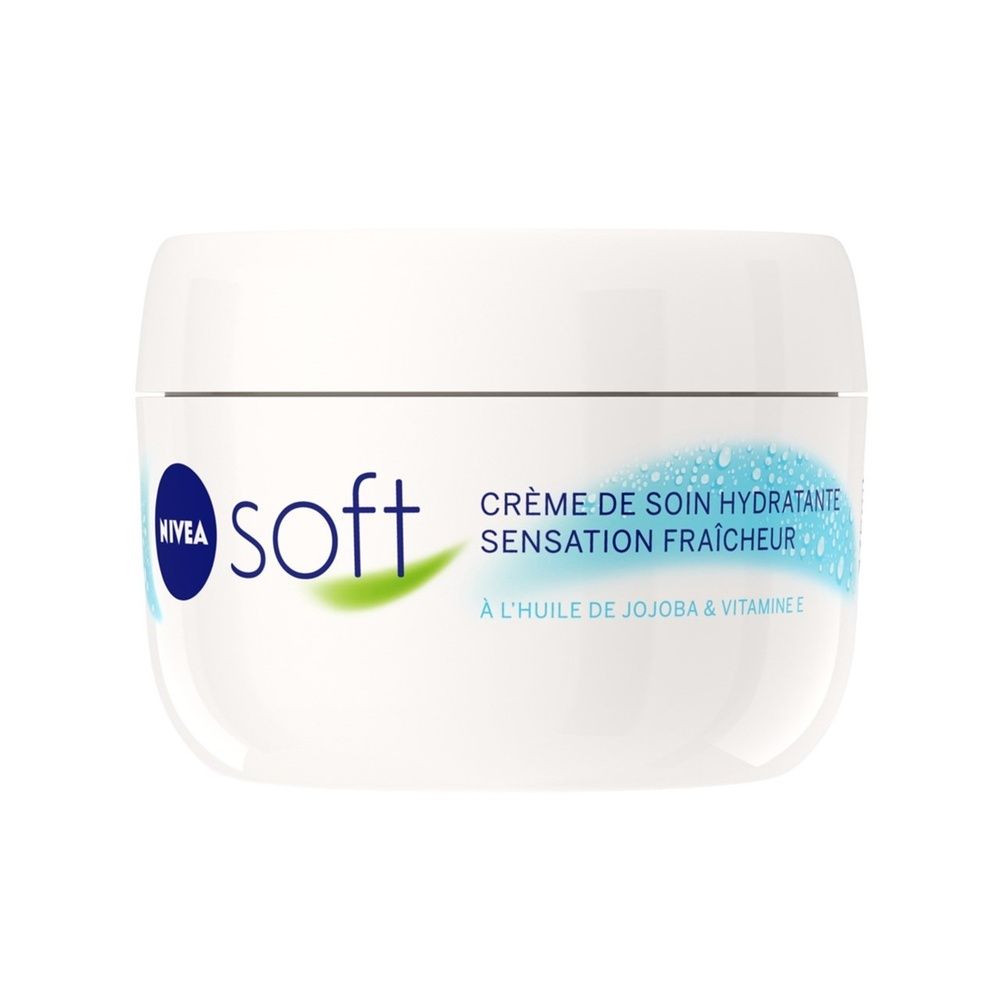 Crème Fraîcheur Visage Corps Mains Tous Types De Peaux Hydratation 48h Huile De Jojoba Vitamine E Soft Nivea Le Pot De 375ml - vue 2
