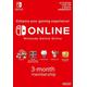 Nintendo Switch Online Membership 3 Months Eshop