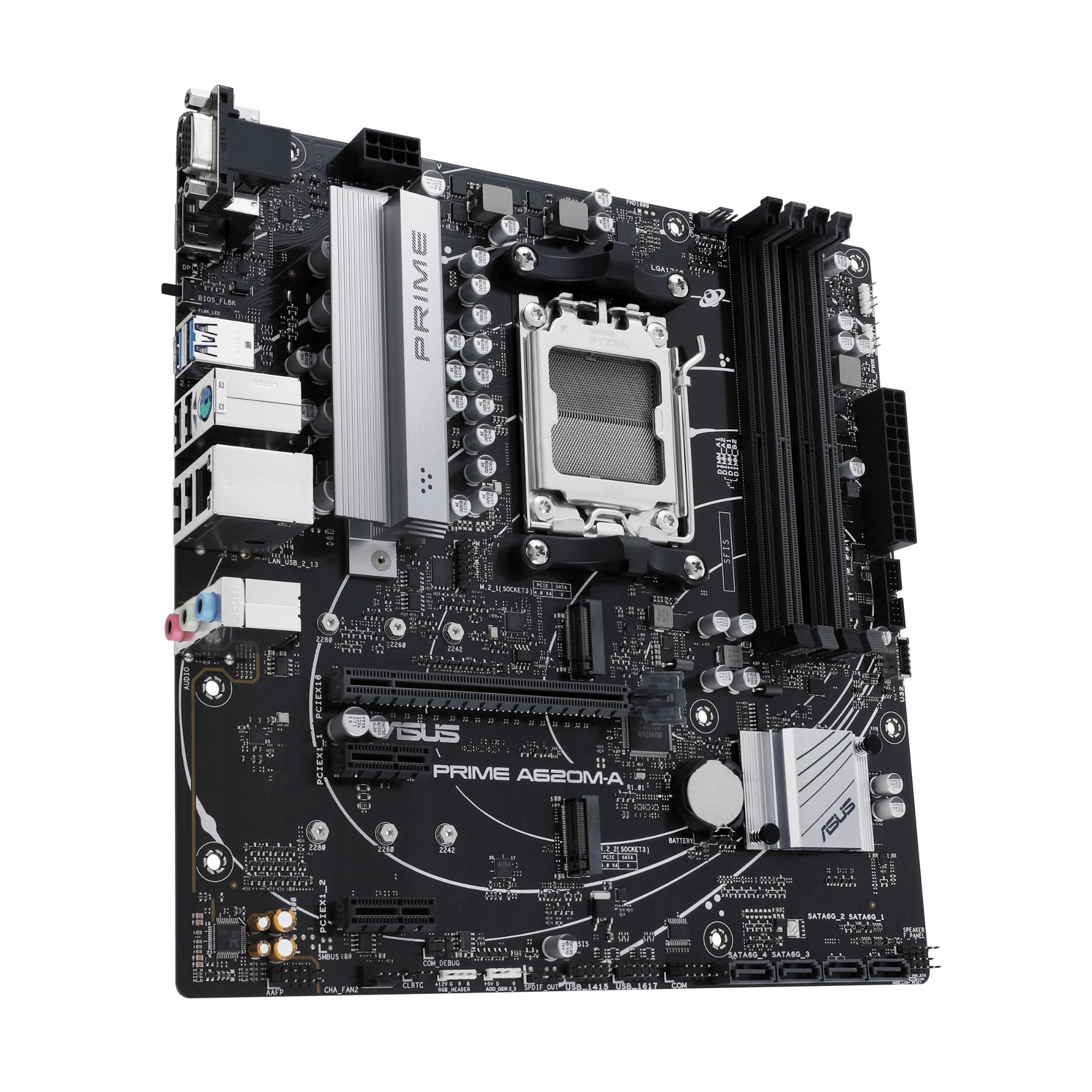 ASUS PRIME A620M A CSM Carte mère micro ATX Socket AM5 AMD A620 Chipset USB C 3.2 Gen 1 USB 3.2 Gen 1 Gigabit LAN carte graphique embarquée unité centrale requise audio HD 8...