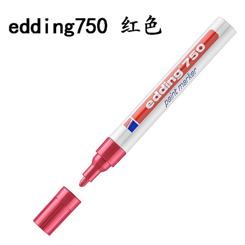 Edding-Marqueur de peinture métallique en continu étanche,stylos de peinture professionnels,produits industriels,750,1PC - Type Rouge