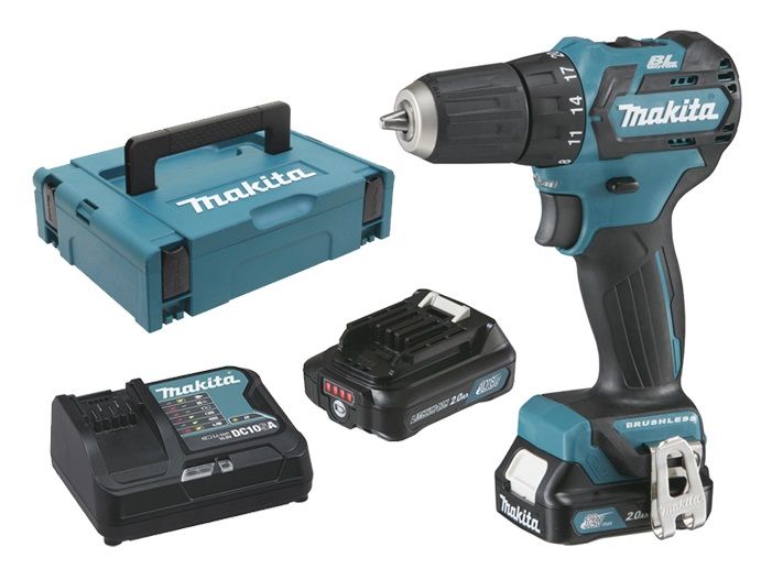 Makita DF332DSAJ Set perceuse visseuse Li Ion 10.8V 2x batterie 2 0Ah dans mallette moteur brushless 35Nm