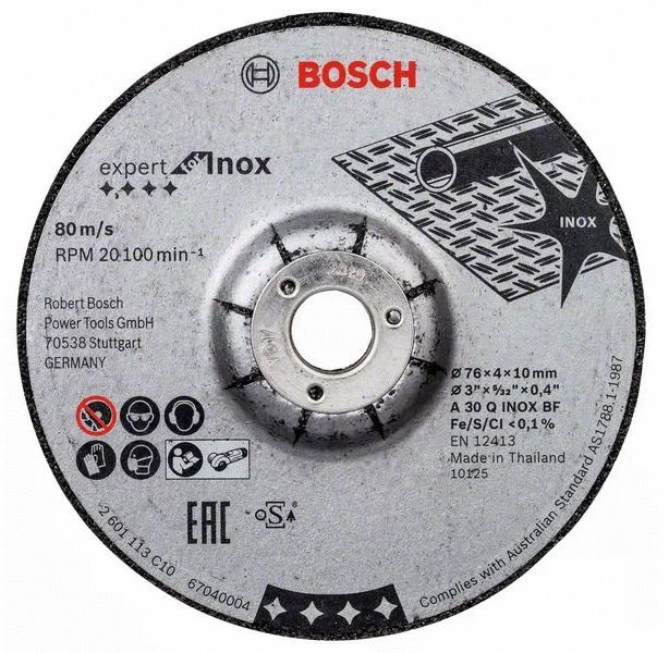 Bosch 2 meules à ébarber 76x4x10mm Expert for INOX 2608601705