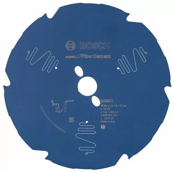 Lame pour scie circulaire 260 x 30 x 1.8 mm Bosch Accessories 2608644351 Nombre de dents par pouce : 6 1 pc