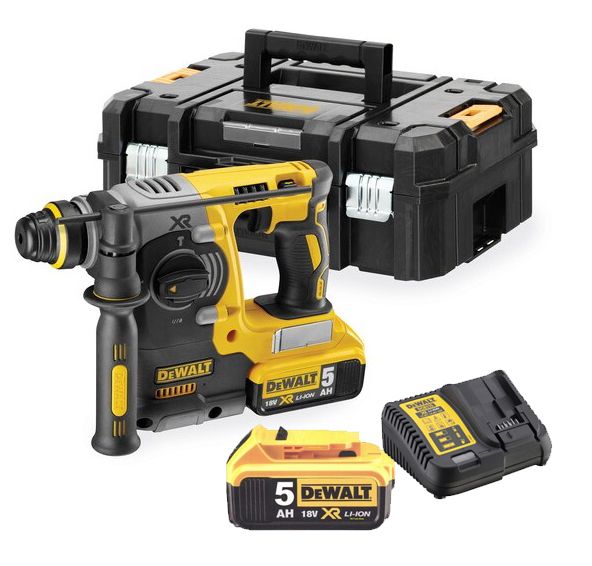 Perforateur SDS Plus 18V XR + 2 batteries 5Ah + chargeur + coffret T Stak DEWALT DCH273P2 - vue 2