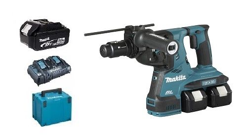 Perfo burineur 36V SDS Plus 2x5 0 Ah système d'aspiration à filtre HEPA DX09 MAKITA DHR281PT2WJ