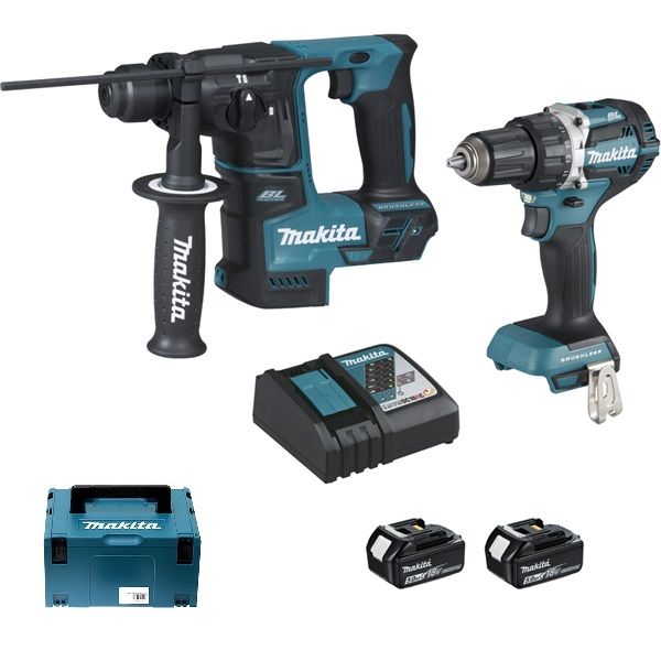 Pack 2 outils MAKITA DLX2271TJ DDF484 + DHR171 18V Li Ion 2 x 5 0 Ah