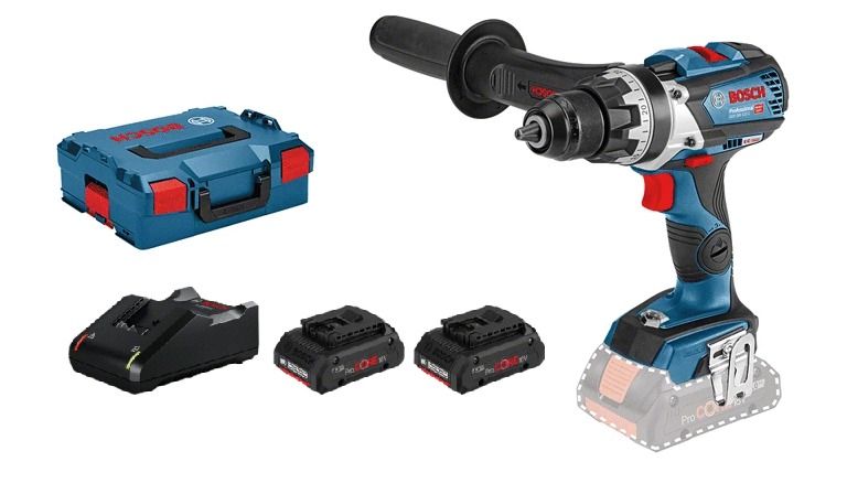 Bosch Perceuse-visseuse sans fil GSR 18V-110 C Professional, dans L-BOXX avec 2 batteries ProCORE18V 4,0 Ah Li-Ion - 06019G010A