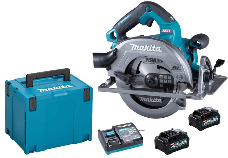 Makita HS004GM202 Scie circulaire 190mm sur accu XGT 40Vmax + 2x BL4040 + DC40RA + Makpac