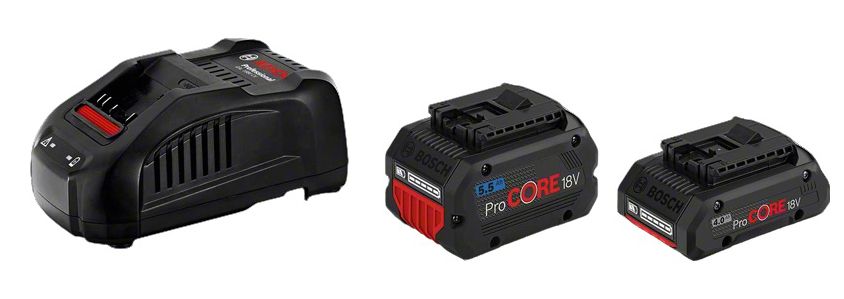 Batterie Bosch Professional ProCORE18V 1x4 0Ah + 1x5 5Ah + chargeur GAL 1880 CV - vue 2