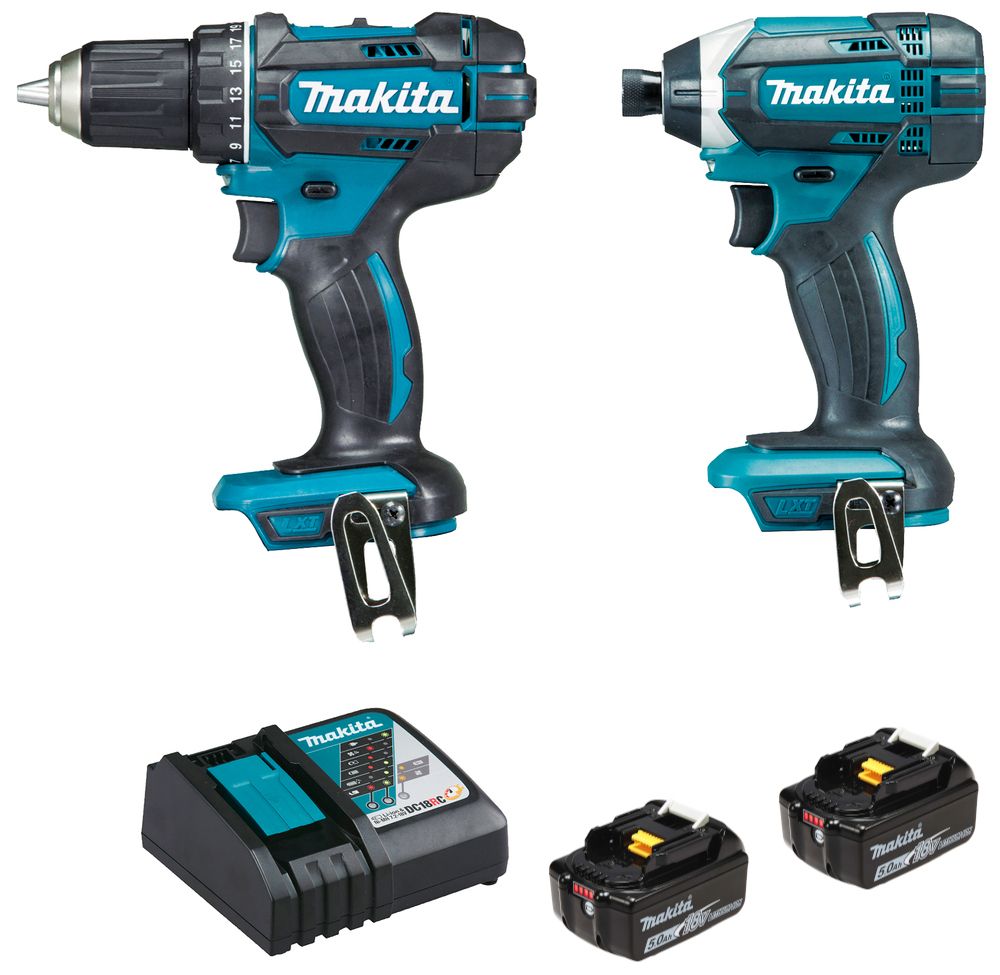 Ensemble Makita DLX2127J1 Perceuse visseuse DDF482 + Visseuse à chocs DTD152 18 V Li-Ion (3 x 3 Ah)