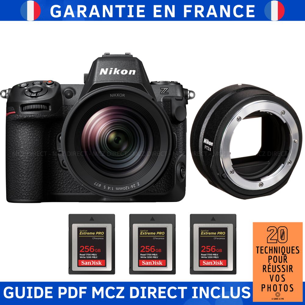 Nikon Z8 + Z 24 120mm F4 + 3 SanDisk Extreme PRO CFexpress Type B + Guide PDF MCZ DIRECT '20 TECHNIQUES POUR RÉUSSIR VOS PHOTOS - vue 2