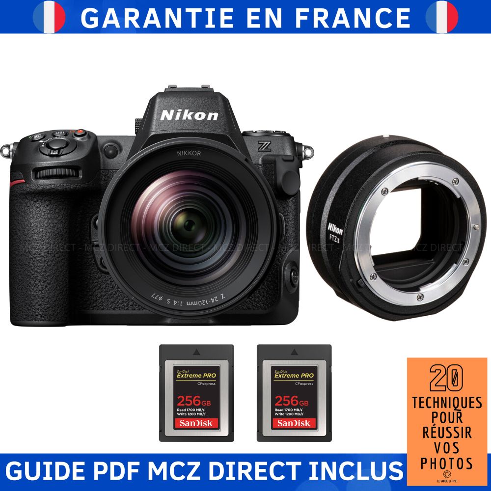 Nikon Z8 + Z 24 120mm F4 + 2 SanDisk Extreme PRO CFexpress Type B + Guide PDF MCZ DIRECT '20 TECHNIQUES POUR RÉUSSIR VOS PHOTOS - vue 2