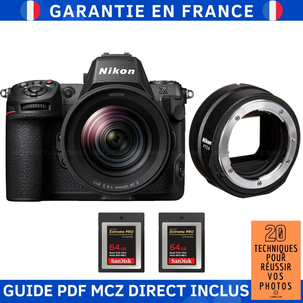 Nikon Z8 + Z 24 120mm F4 + 2 SanDisk Extreme PRO CFexpress Type B + Guide PDF MCZ DIRECT '20 TECHNIQUES POUR RÉUSSIR VOS PHOTOS - vue 4