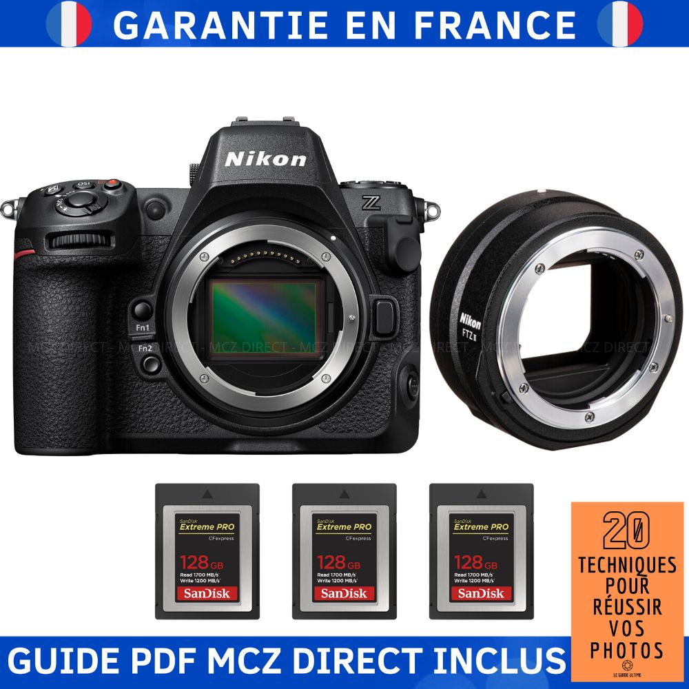 Nikon Z8 + FTZ II + 3 SanDisk Extreme PRO CFexpress Type B + Guide PDF MCZ DIRECT '20 TECHNIQUES POUR RÉUSSIR VOS PHOTOS - vue 2