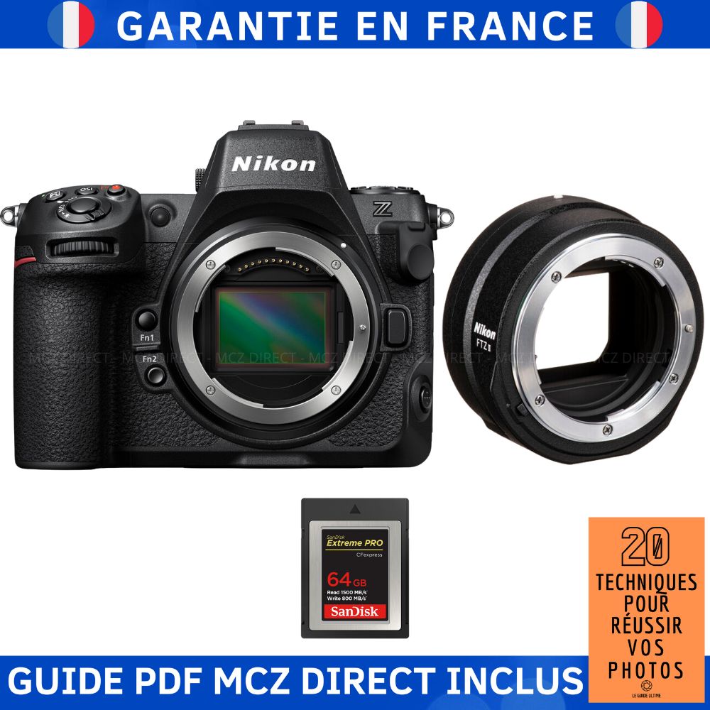 Nikon Z8 + FTZ II + 1 SanDisk Extreme PRO CFexpress Type B + Guide PDF MCZ DIRECT '20 TECHNIQUES POUR RÉUSSIR VOS PHOTOS - vue 3