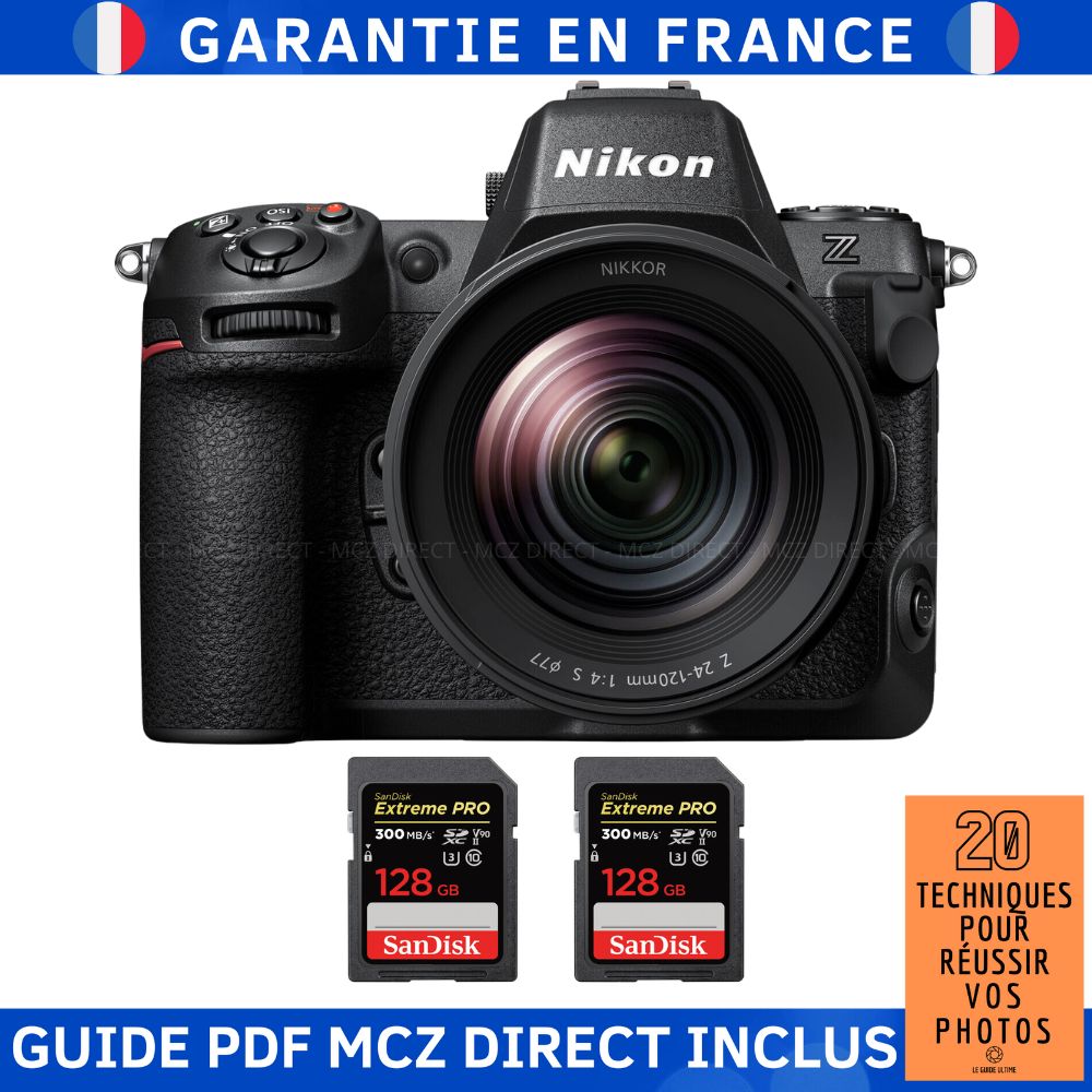 Nikon Z8 + Z 24 120mm F4 + 2 SanDisk Extreme PRO UHS II SDXC 300 MB/ + Guide PDF MCZ DIRECT '20 TECHNIQUES POUR RÉUSSIR VOS PHOTOS