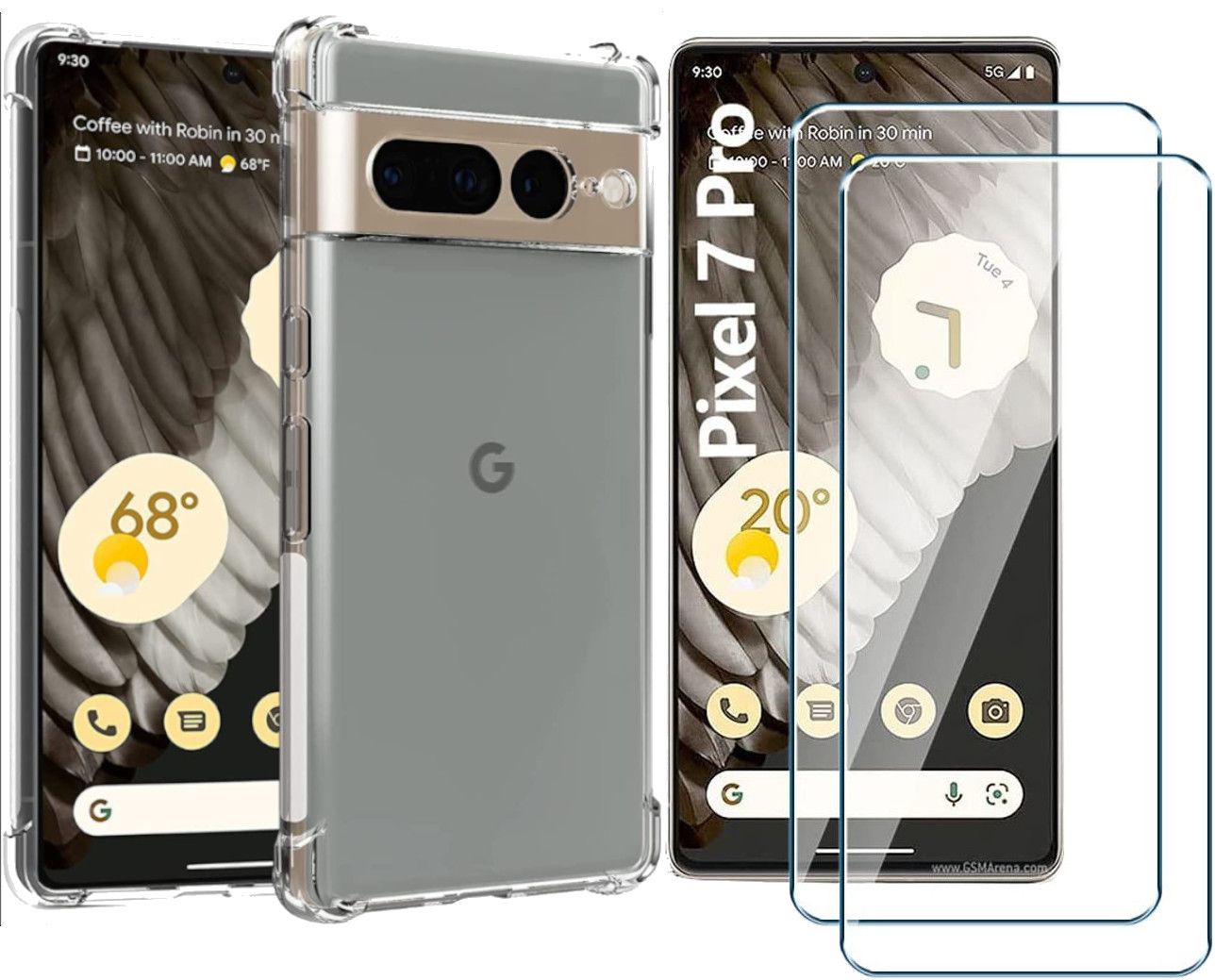 Coque Silicone Angles Renforces + 2 Vitres Protection Ecran Pour Google Pixel 7 Pro 5g Little Boutik®