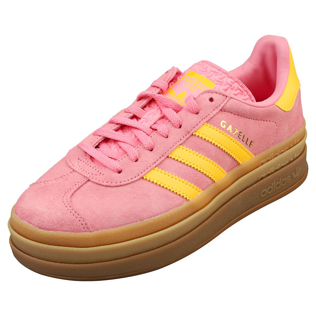 Adidas Gazelle Bold Femme - Baskets Fashion En Suédé Et Synthétique, Rose Jaune - 40