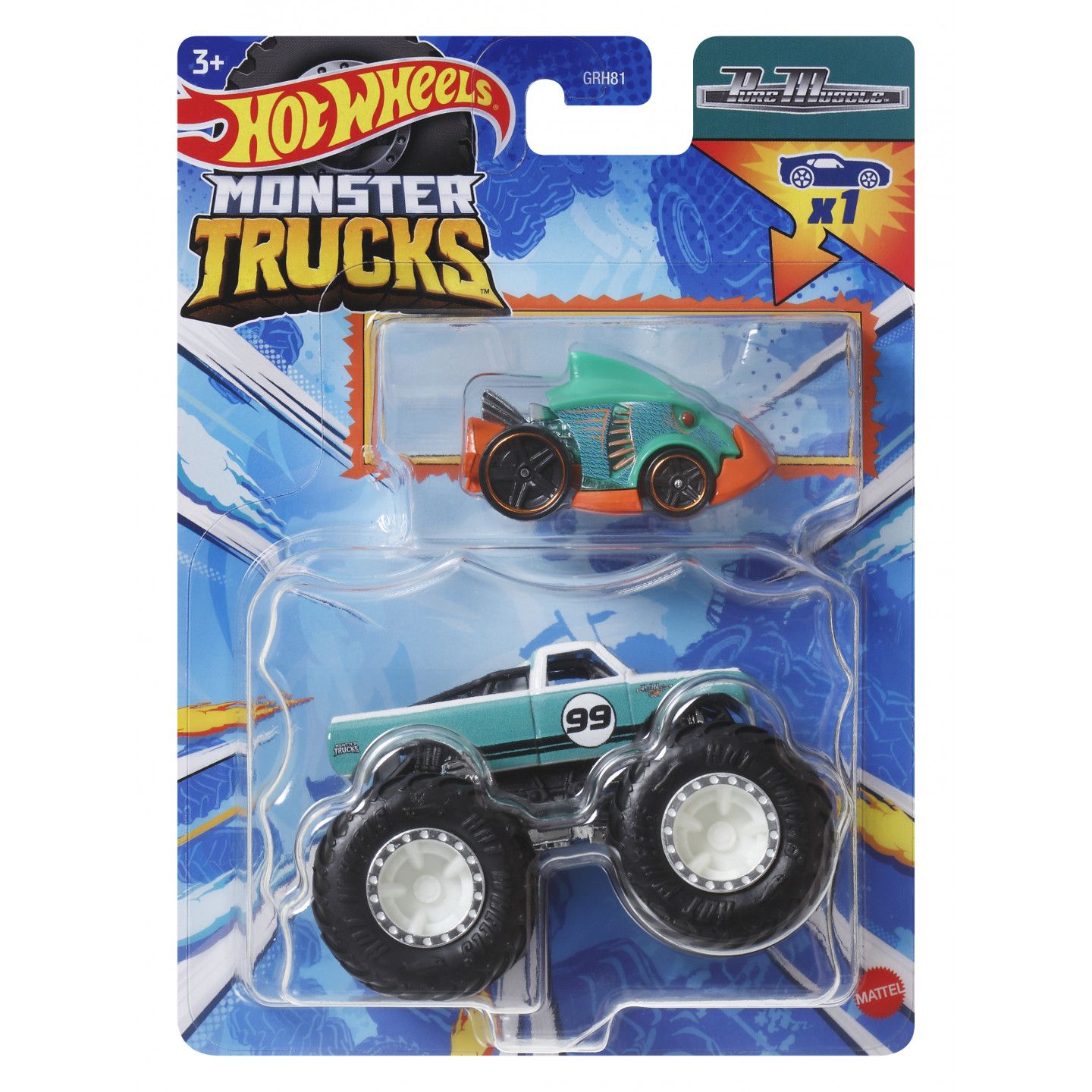 Hot Wheels Monster Trucks Véhicule Jouet Camion Invader + Dragon Blaster pour enfants de et plus - vue 2