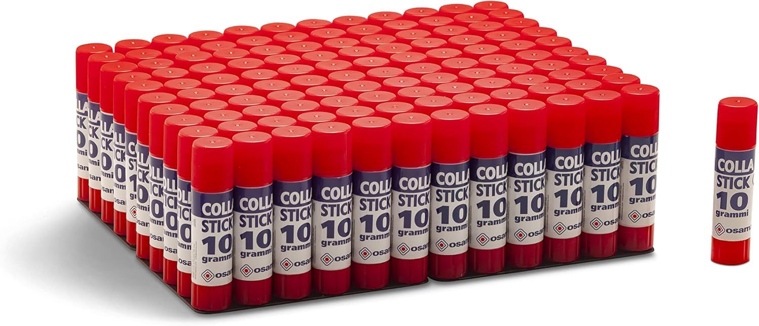 Colle Forte Stick Extra Adhésive, 120 Bâtons, 10 gr - Set Colles sans Solvants pour Papeterie Bureau et Fourniture Scolaire - Résistante et sans Grumeaux sur Papier, Sûre pour Enfants