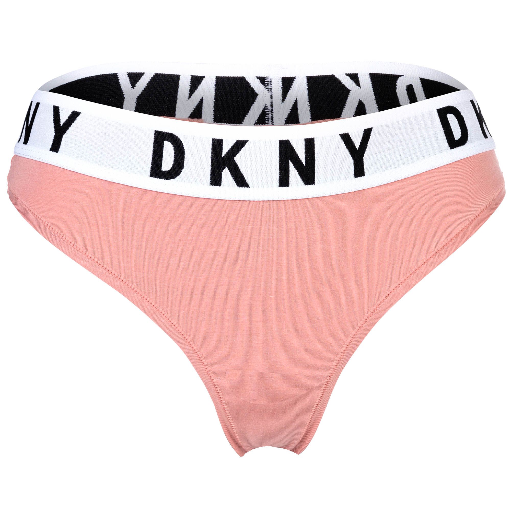 Dkny Dames String - Tanga, Coton Modal Stretch, Logo À La Taille, Unie Gris M (Medium)