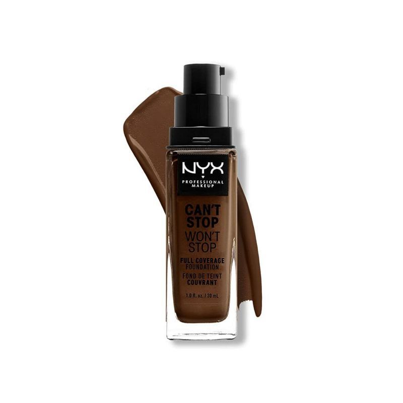 Nyx Professional Makeup Can't Stop Won't Fond De Teint Liquide Couvrant Tenue 24h Waterproof Fini Fond De Teint Liquide Longue Tenue Chestnut 30 Ml