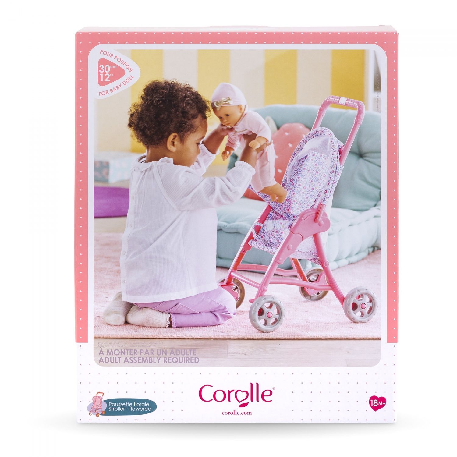 Accessoire pour mon premier poupon 30 cm : Poussette florale Corolle - vue 9